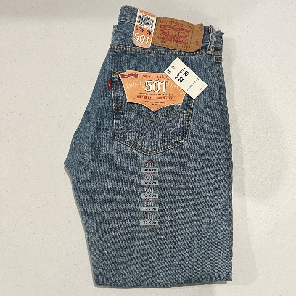 NEW Levis 501 Jeans Straight Leg Button Fly Denim Deadstock 2000s Y2K 32x30 2007